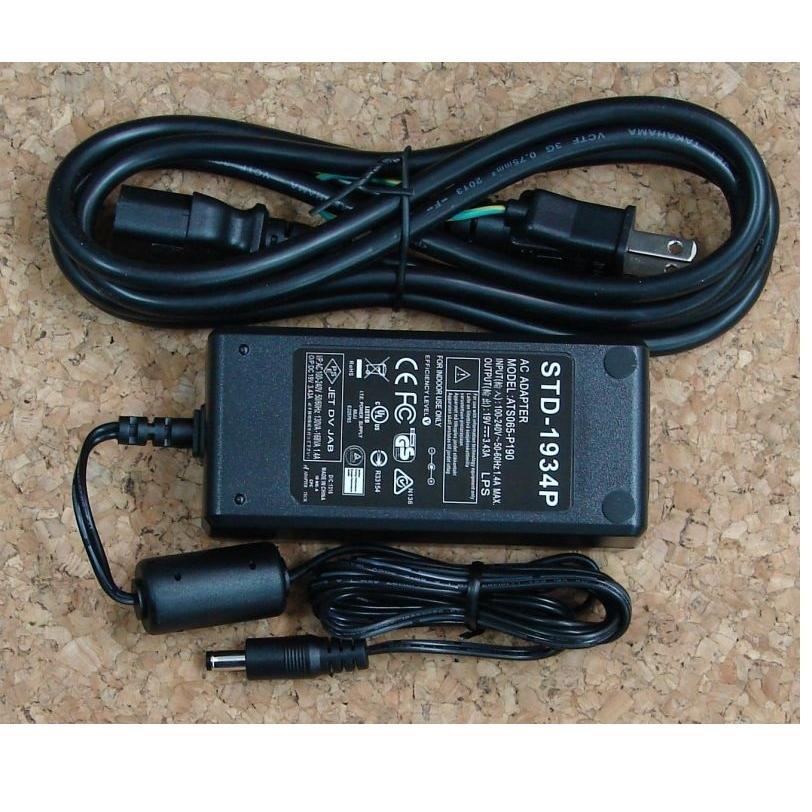 海外/国内 スイッチング ＡＣアダプター STD-1934P 19V 3.2A DCプラグ（外形5.5mm内径2.1mm）（ACーブル1.8ｍ付き） |  | 01