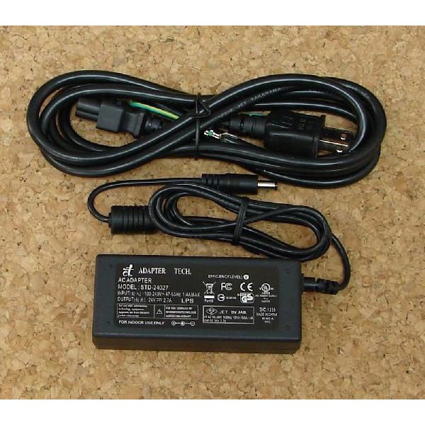 海外/国内 スイッチング ＡＣアダプター    STD-24027 　 24 V　 2.7  A　 DCプラグ（外形5.5mm内径2.1mm）（ACーブル1.8ｍ付き） |  | 01