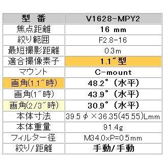 最新最新CCTVレンズ CBC(computar) V1628-MPY2 交換レンズ | rogerrule.com