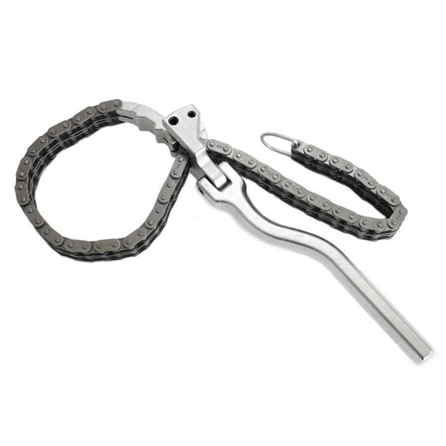 ベルト オイルフィルター レンチ チェーンタイプ 工具 パイプ オイル コーティングベルト レンチ 車 バイク 自転車 修理 直径約60〜160mm | 