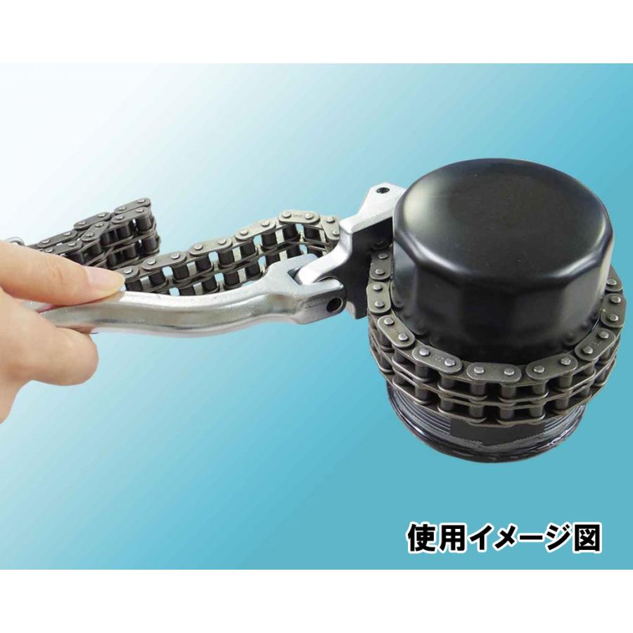 ベルト オイルフィルター レンチ チェーンタイプ 工具 パイプ オイル コーティングベルト レンチ 車 バイク 自転車 修理 直径約60〜160mm |  | 02