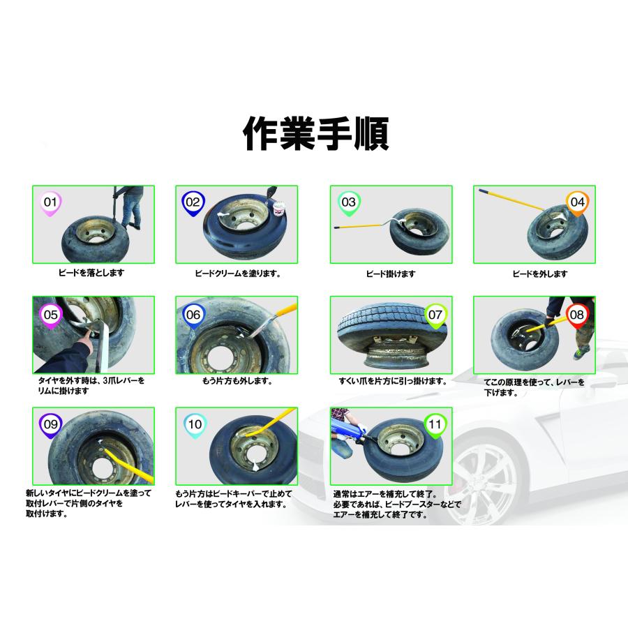 タイヤチェンジャー 手動 タイヤ交換 大型 17.5インチ 24.5インチ トラック トラクター マウント ゲーターツール系 |  | 16