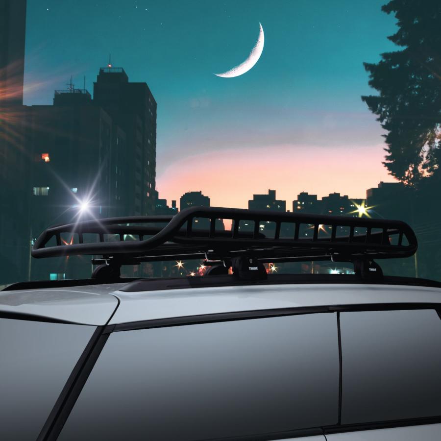 ルーフラック アルミ おしゃれ 軽自動車 コンパクトカー カーゴラック ルーフバスケット マッドブラック パウダーコート 1400×900 取付紹介動画あり R06 |  | 04