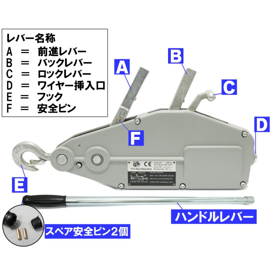 ハンドウィンチ オーバーロード 車載 手動式 800kg トリプルギア パワー ワイヤー 20m フック 山道 4WD アルミ |  | 01