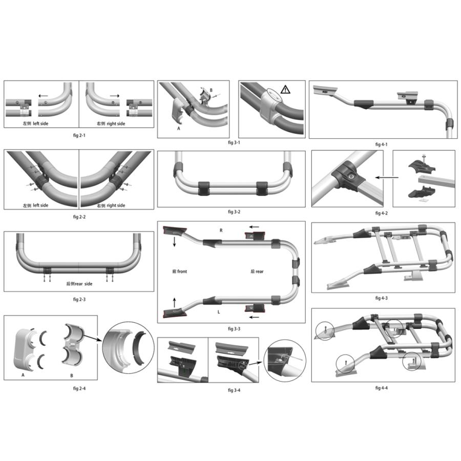 RAV4 ルーフラック 日本語組立説明書付き 組立式  50系 MXAA52/MXAA54/AXAH52/AXAH54 '19.04専用 アルミ製  USルック カスタムパーツ |  | 04