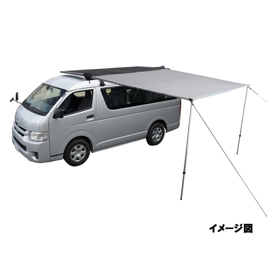 サイドオーニング 車 ハイエース 格納 手動 ロールアップ  収納式 サイド オーニングタープ カーサイドタープ 2.5m 2500mm |  | 03