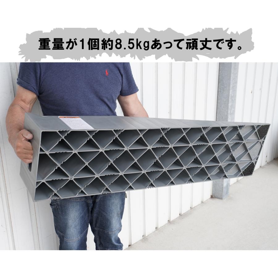 トラック カースロープ ２個セット 耐荷重10ton タイヤスロープ ジャッキサポート グレー 50668 |  | 04