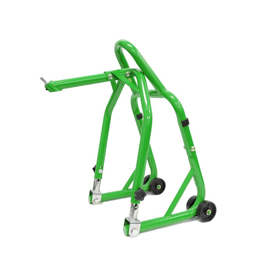 バイクスタンド フロント リア メンテナンススタンド 高さ調整 リア L型2台セット 前輪 後輪 緑 グリーン 説明書付き |  | 05