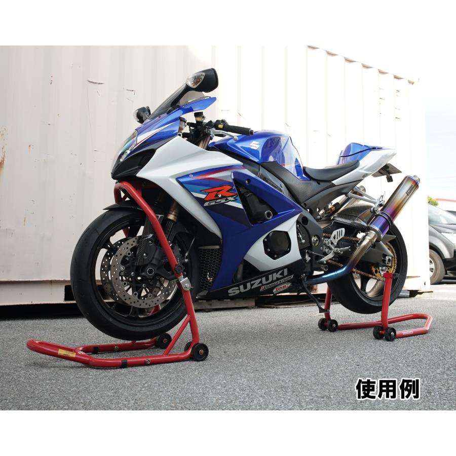 バイクスタンド フロント リア メンテナンススタンド 高さ調整 L型2台