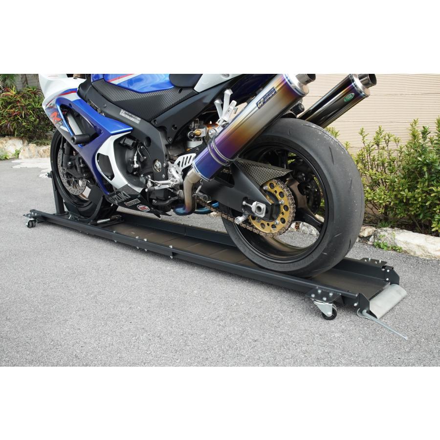 バイクドーリー パッドプラス 中型 大型 220cm フロントタイヤ固定式  耐荷重300kg 2200mm 2.2m バイクスタンド ホイールクランプ フロント |  | 05