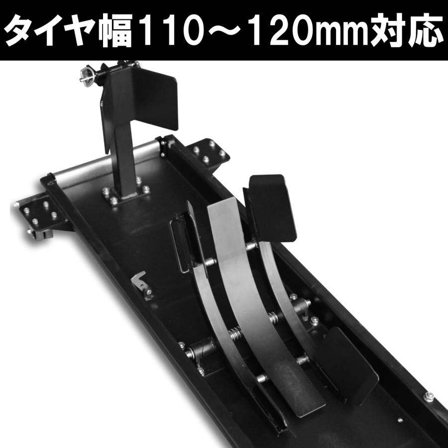 バイクドーリー 中型 大型 220cm フロントタイヤ固定式  耐荷重300kg 2200mm 2.2m バイクスタンド ホイールクランプ フロント |  | 01