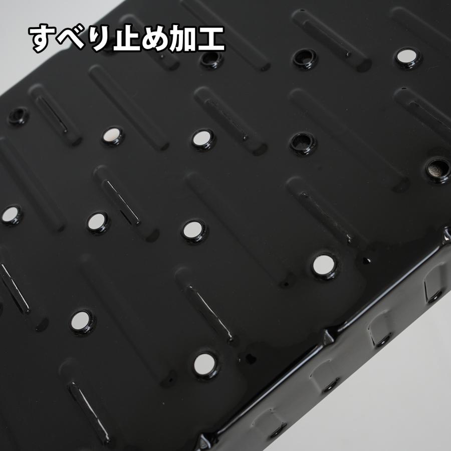 ラダーレール バイク 折り畳み スロープ ブラック トランポ 191cm  最大耐荷重400kg スタンド ベルト付き 軽量 軽トラ バギー 農機具 ２本セット 黒 ニッケル鉄 |  | 05