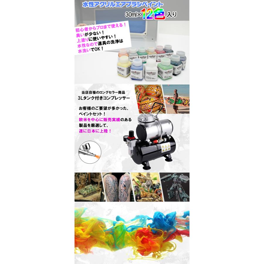 エアブラシ 塗料 水性 絵の具 塗装 アクリル エアブラシペイント