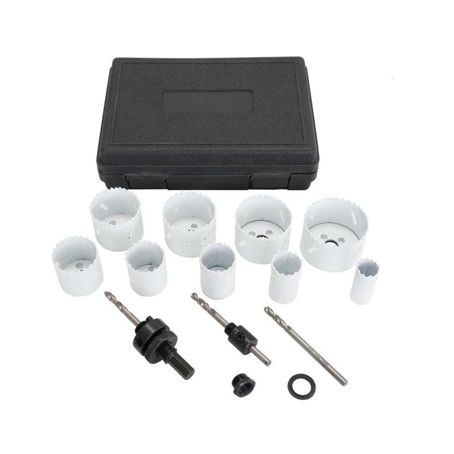 14pc バイメタル ホールソー キット HSS ハイス鋼 穴あけ 鉄 アルミ 石膏ボード プラスチック 木材などに 切削工具 52304 |  | 01