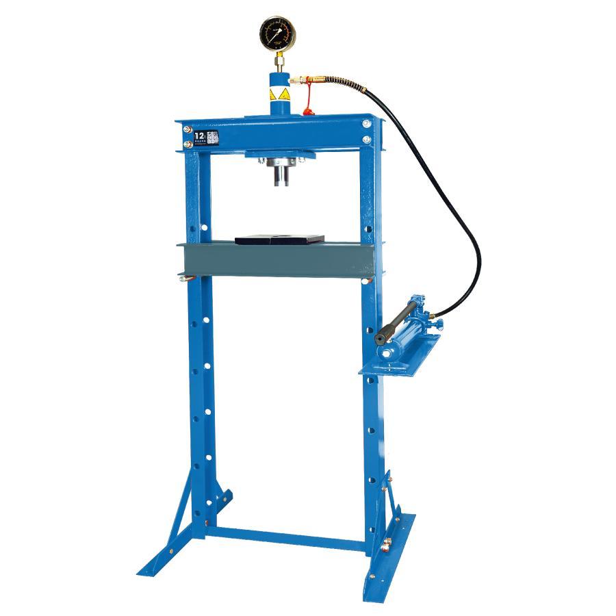 油圧プレス ショッププレス 12ton 門型プレス機 (メーター付き) (1年間無料保証付)青 自動車 バイク 整備 鉄板の歪み修正 52401B |  | 01