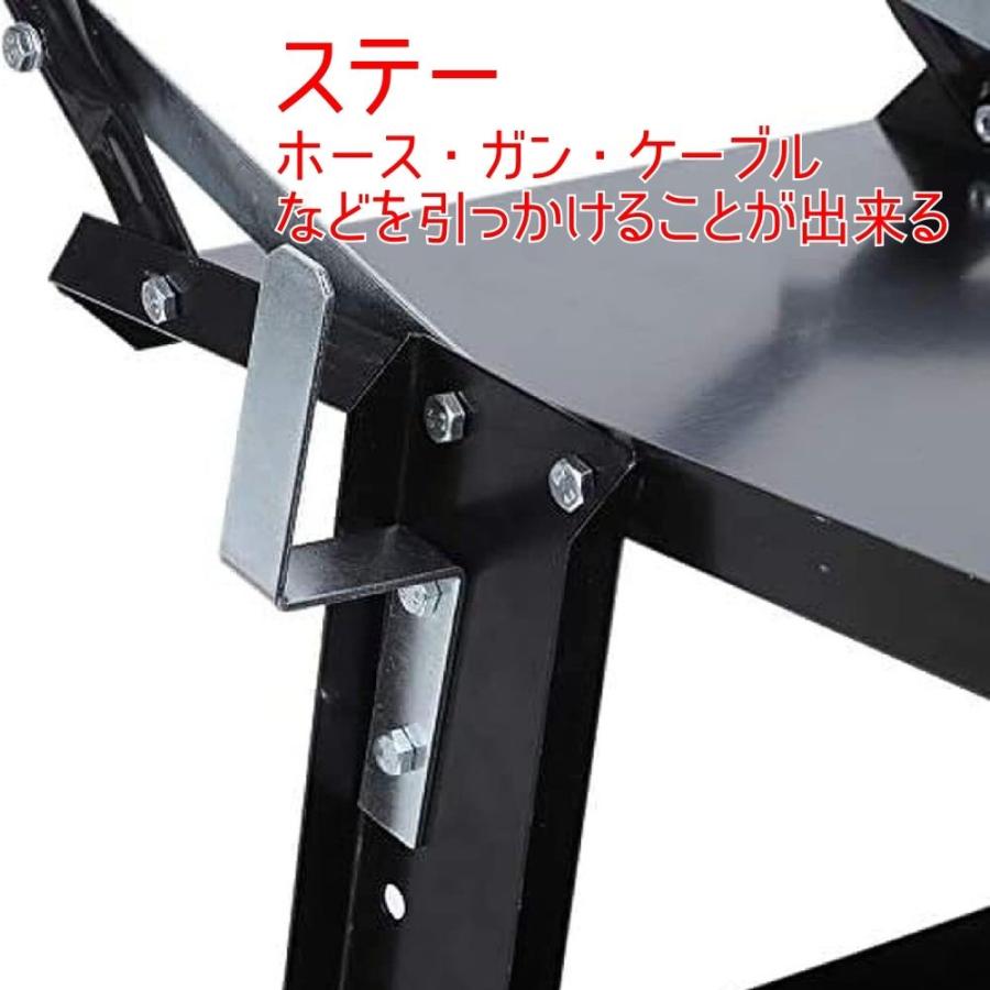 ウェルダーカートボンベカート ウェルディングカート  黒 溶接機移動台 溶接機台 耐荷重約90kg 固定用チェーン ステー 3段トレー ワゴン |  | 02