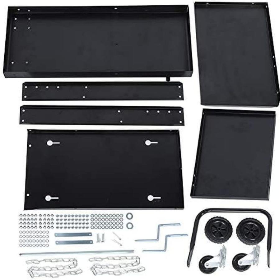 ウェルダーカートボンベカート ウェルディングカート  黒 溶接機移動台 溶接機台 耐荷重約90kg 固定用チェーン ステー 3段トレー ワゴン |  | 11