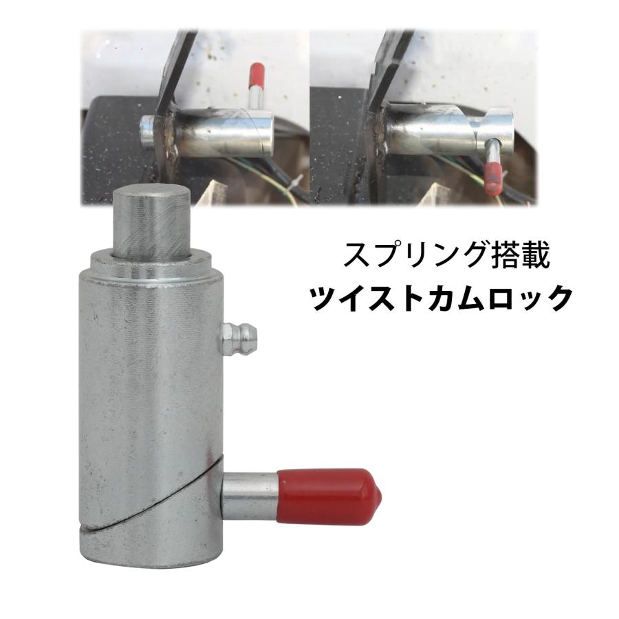 スプリング式 カムロック 先端サイズ16mm 鉄製 プランジャーピン レッカー車 ツイストロック アタッチメント 素材 加工用 52609 | 