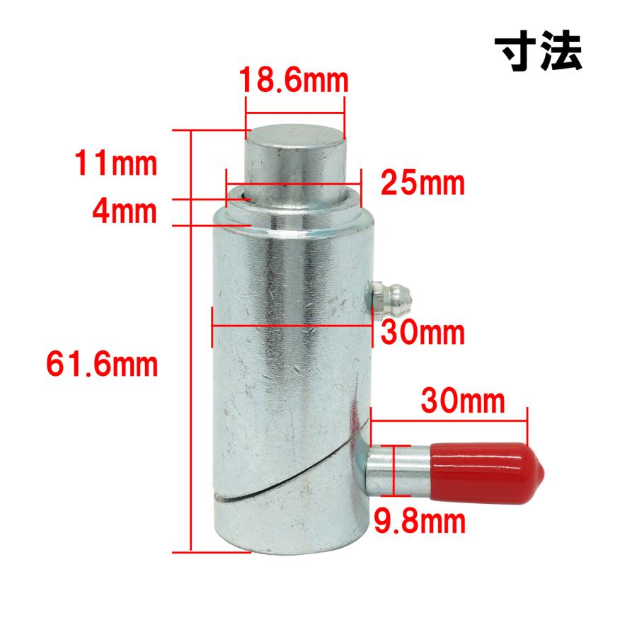 スプリング式 カムロック 先端サイズ19mm 鉄製 プランジャーピン レッカー車 ツイストロック アタッチメント 素材 加工用 52612 |  | 08