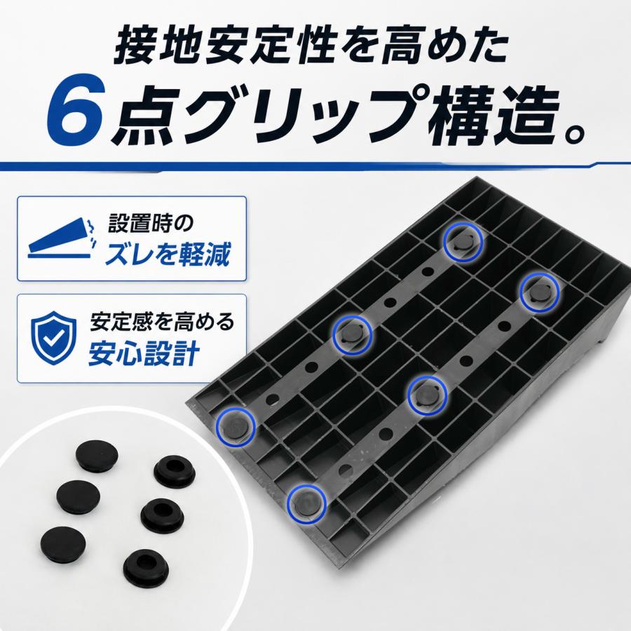 ワイド タイヤスロープ 大型車OK ローダウン車対応 カースロープ 幅250mm 2個セット 耐荷重8トン アゲレール TD1071 |  | 09