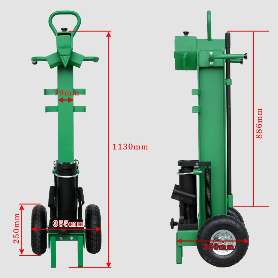 薪割り 薪割り機 薪割機 薪割り台 手動式 縦型収納 能力10ton キャンプ 10インチタイヤ グリーン・組立説明書付き タイヤ付き10トン |  | 08