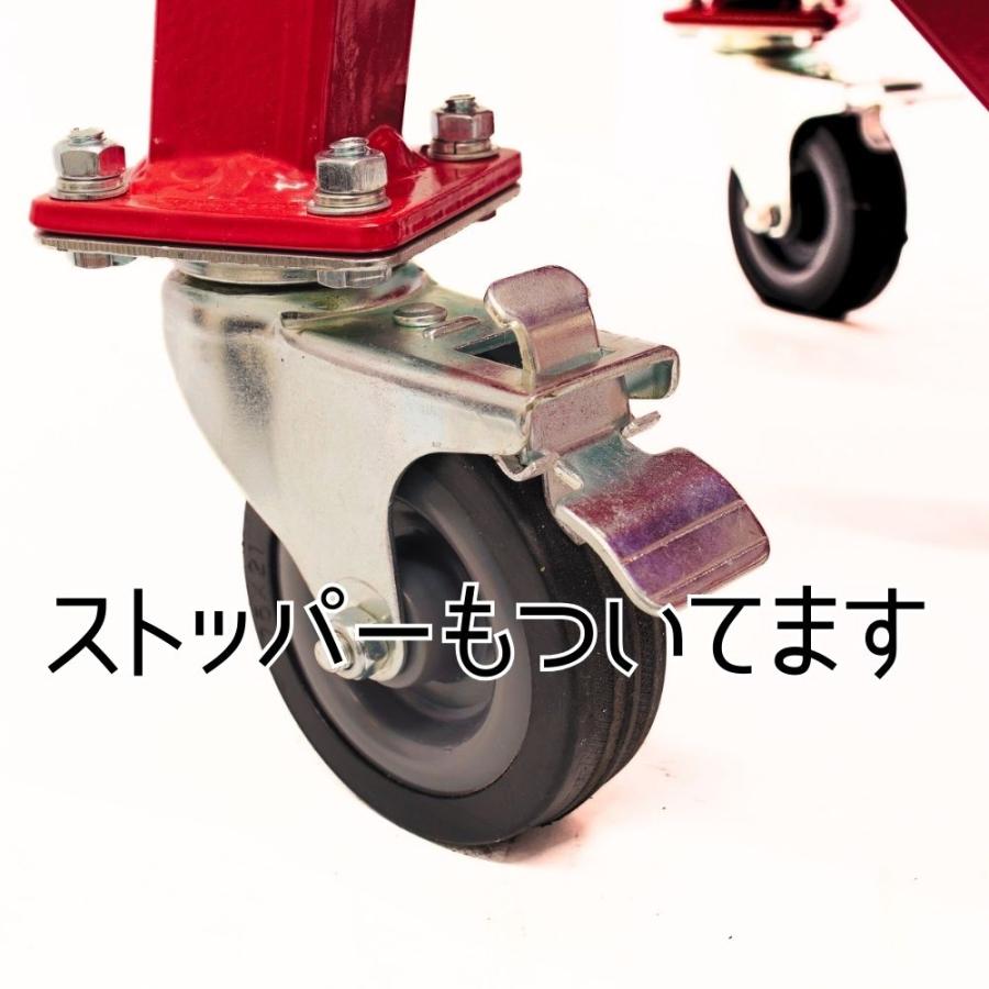 バイクリフト バイクジャッキ 油圧 キャスター付き バイクリフトジャッキ ドーリー バイクリフトテーブル 足踏みペダル式 積載荷量135kg |  | 08