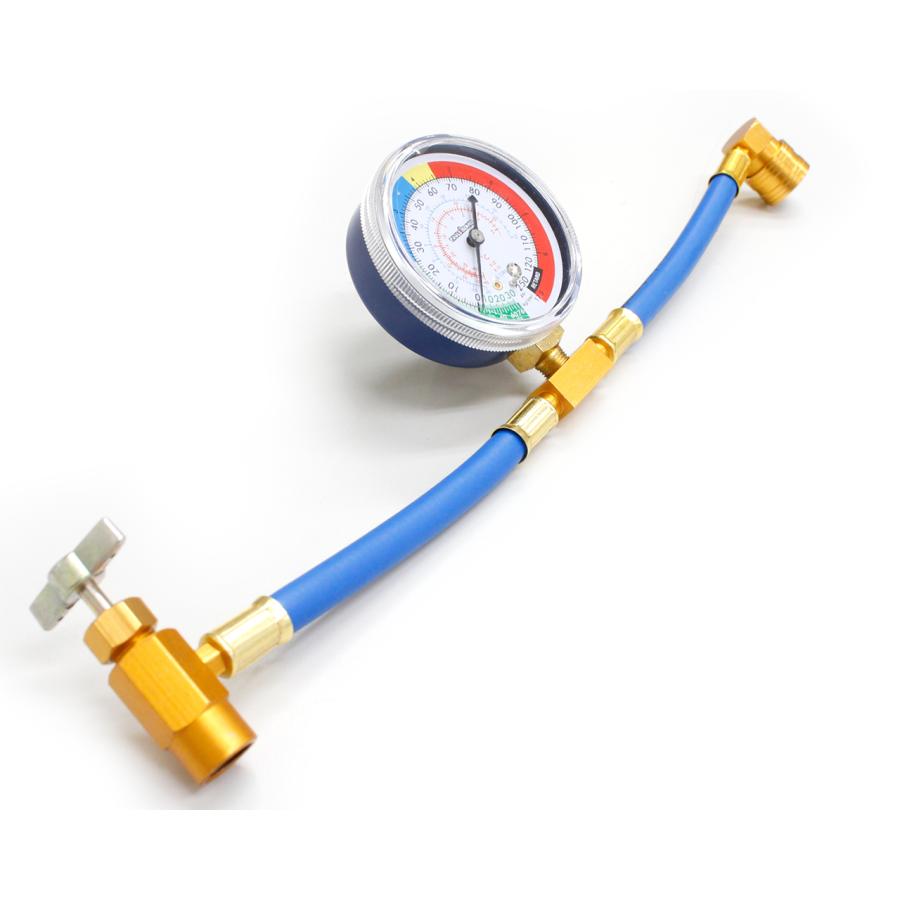 R134a エアコン 簡易ガスチャージホース メーター付き 送料無料 レターパック発送 Td6021 Toolsisland 通販 Yahoo ショッピング