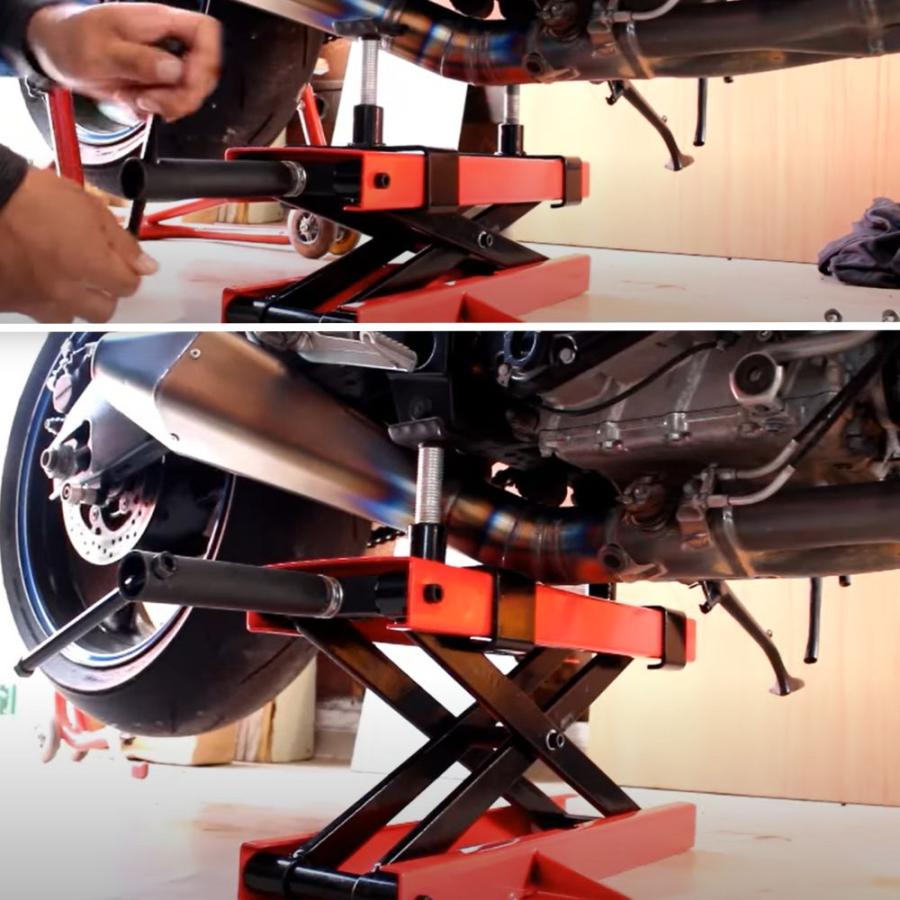 バイクリフト バイクジャッキ モーターサイクルジャッキ ブラック 500kg コンパクト ジャッキ バイクスタンド メンテナンススタンド |  | 03