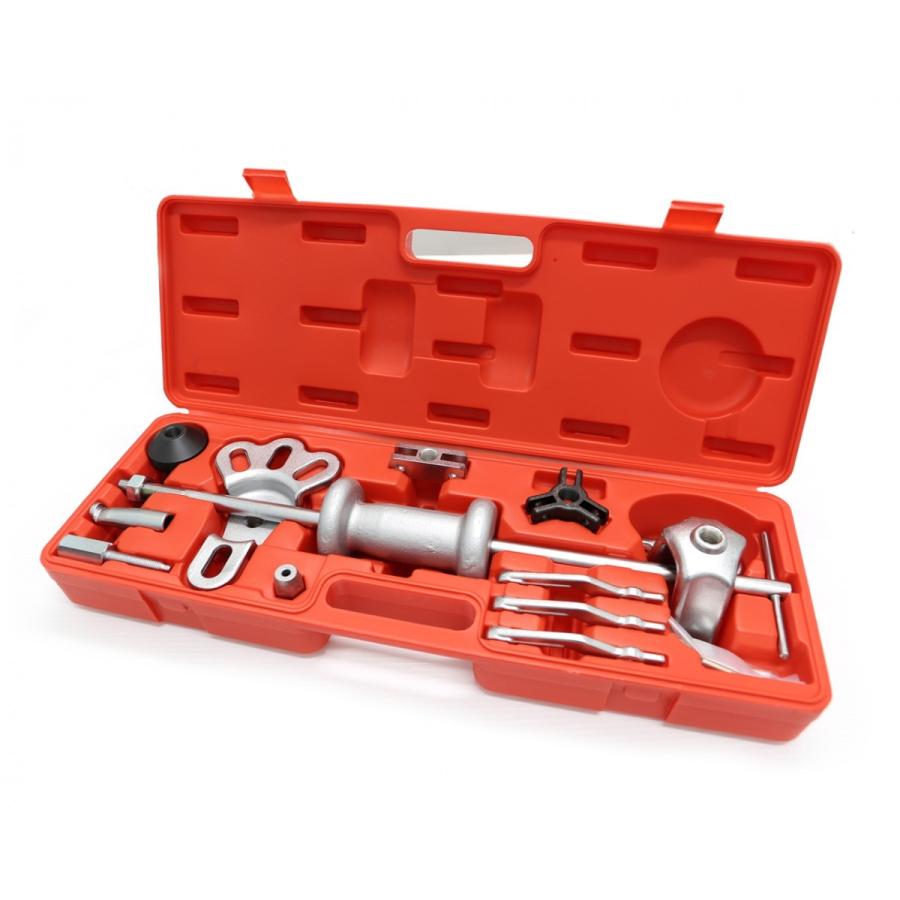 スライディングハンマーセット 板金 補修 ハンマーセット 鈑金工具 17pc 2爪 3爪 プーラーセット  足回り修理　送料無料 | 