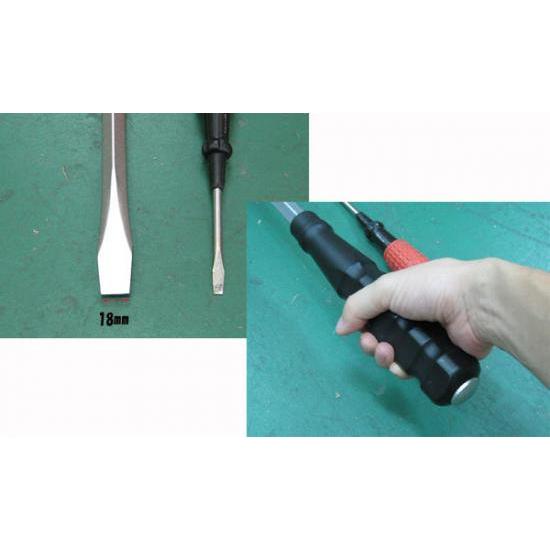 大型 貫通式 マイナスドライバー ジャンボ  スクリュードライバー 先端角度フラット 全長780mm 材質軸クロムバナジウム パール |  | 03