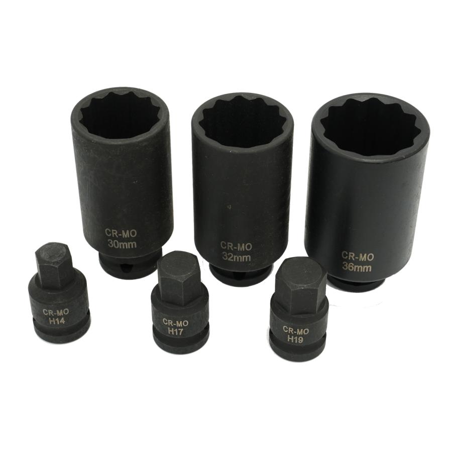 インパクトソケット セット 12角 6pc 30mm 32mm 36mm H14 H17 H19 ハブナット用 送料無料 |  | 01
