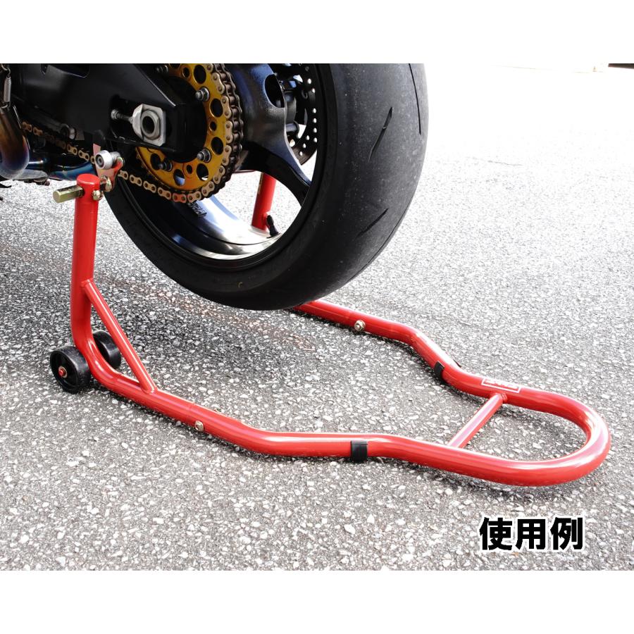 バイクスタンド リア メンテナン ススタンド 007V サポートワイヤー付き 赤 レッド 後輪 ツールズアイランド 1年保証　説明書付き |  | 08