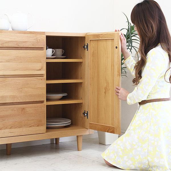 サイドボード キャビネット 116cm 完成品 北欧 木製 国産 日本製 