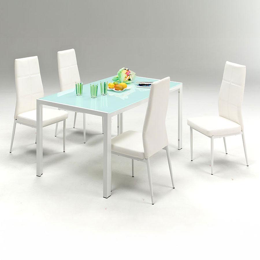 ダイニング5点セット モダン ダイニングテーブルセット 4人掛け 長方形テーブル 幅135cm 高さ72cm リビング おしゃれ 【リフト】 白 黒