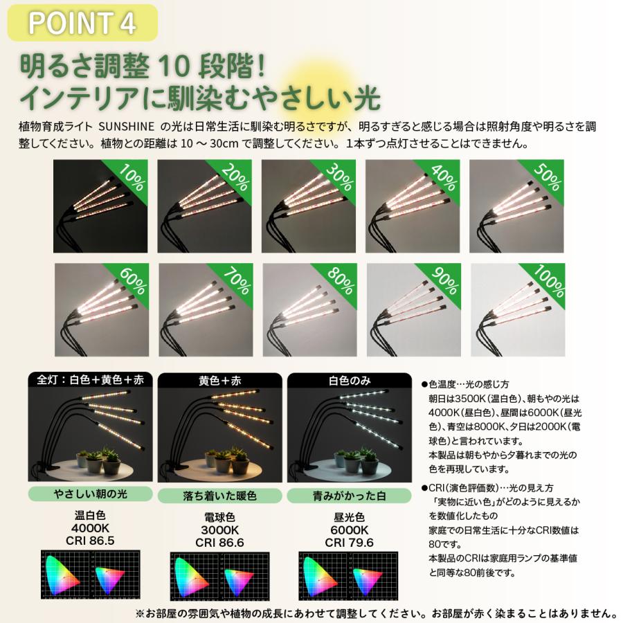 植物育成ライト LED クリップ タイマー 防水 取扱説明書付 黒