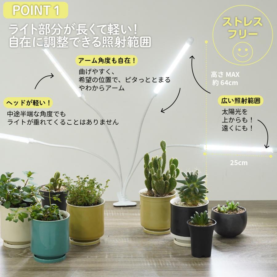 （値下げ）植物育成ライト　クリップ　タイマー　3点セット　ホワイト LED改良版／ 植物育成ライト LED クリップ タイマー 防水 取扱