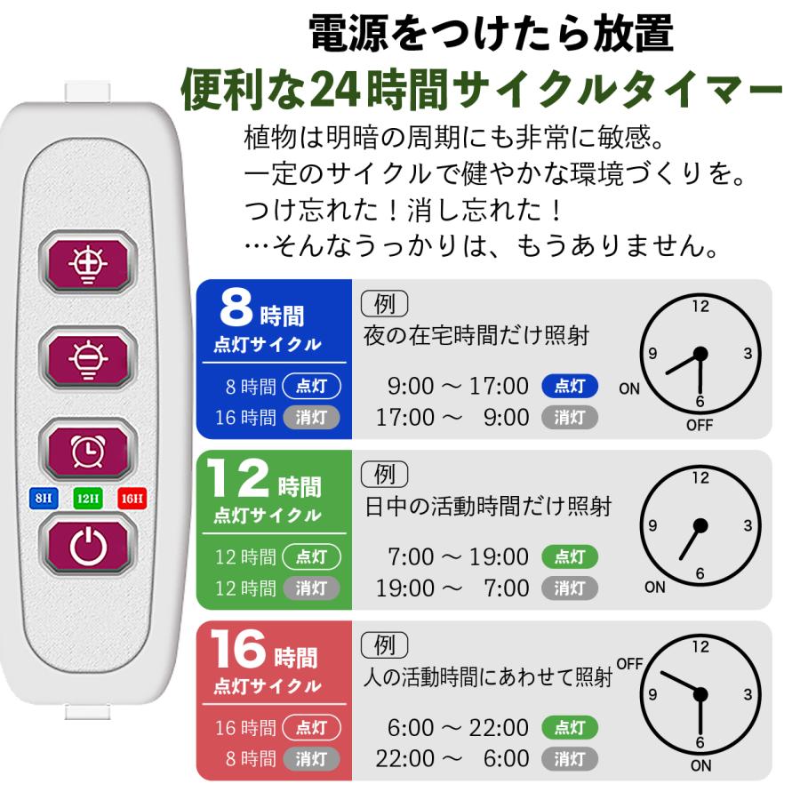 植物育成ライト タイマー led ２灯 おしゃれ 取扱説明書付 スタンド 防水 爆買 |  | 09