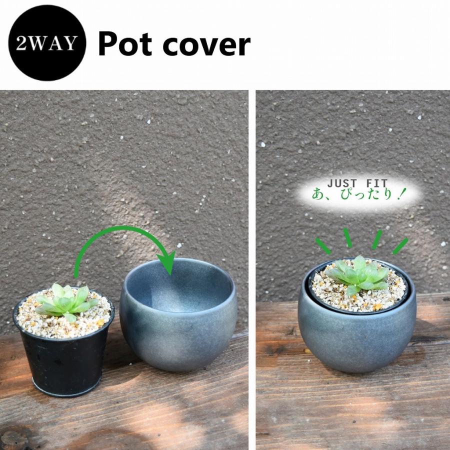 和モダン 植木鉢 3号 直径10x高さ7cm 3号 グレー 三河内焼 盆栽 和風 日本製 Leaf88 爆買 |  | 04