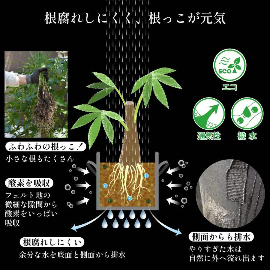 不織布プランター 1ガロン 10個 不織布ポット 6号 18 x 15 植木鉢 大型 フェルトプランター 爆買 | ブランド登録なし | 06