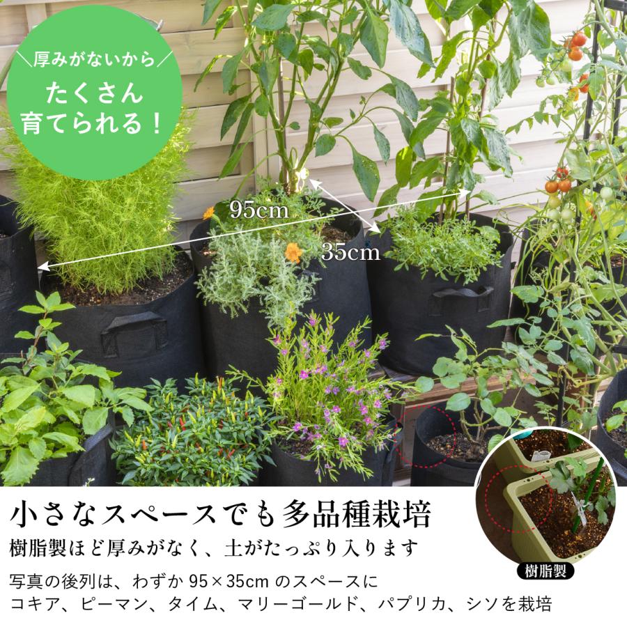 不織布プランター 2ガロン 5個 不織布プランター 6.5号鉢 20x20 植木鉢 大型 軽量 深鉢 フェルト 布鉢 家庭菜園 ベランダ菜園 ハーブ 黒 爆買 | ブランド登録なし | 11