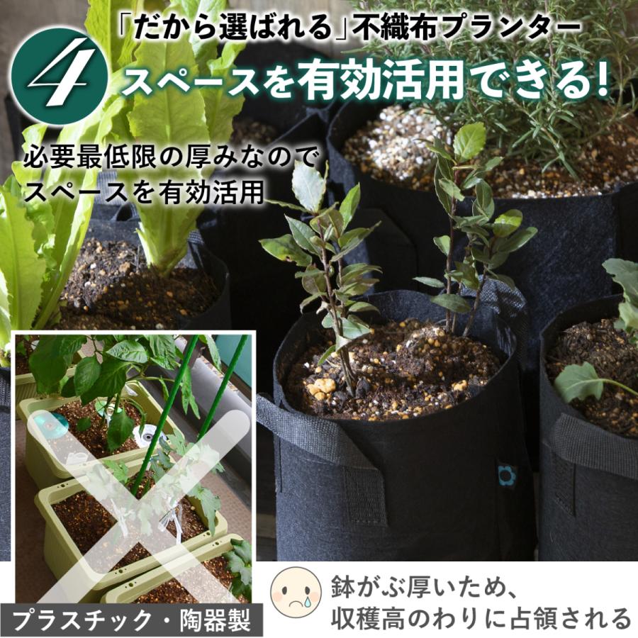 3ガロン５個 9号 25x22 植木鉢 不織布ポット 軽い 軽量 深鉢 フェルト 布鉢 黒 家庭菜園 おしゃれ 根域制限 母の日 父の日 Pot03 普段使いの雑貨店 Step One 通販 Yahoo ショッピング