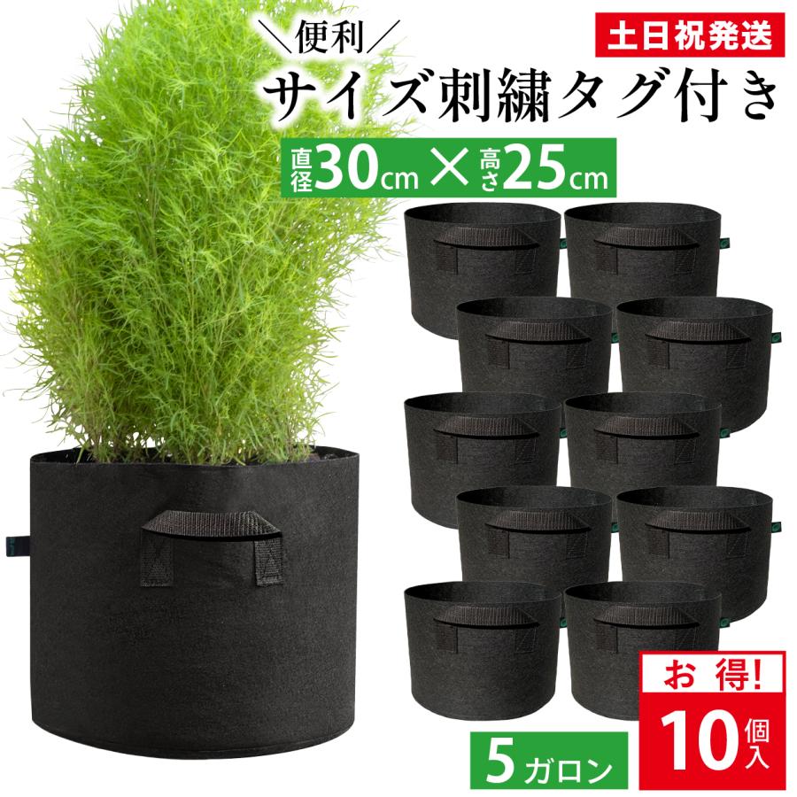 不織布プランター 5ガロン10個 30x25 10号 不織布ポット プランター