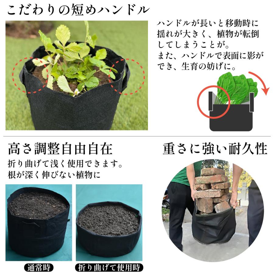 不織布 プランター 5ガロン3枚入 植木鉢 家庭菜園 野菜 ブラック 楽天市場】不織布プランター 5ガロン 不織布ポット 3個セット