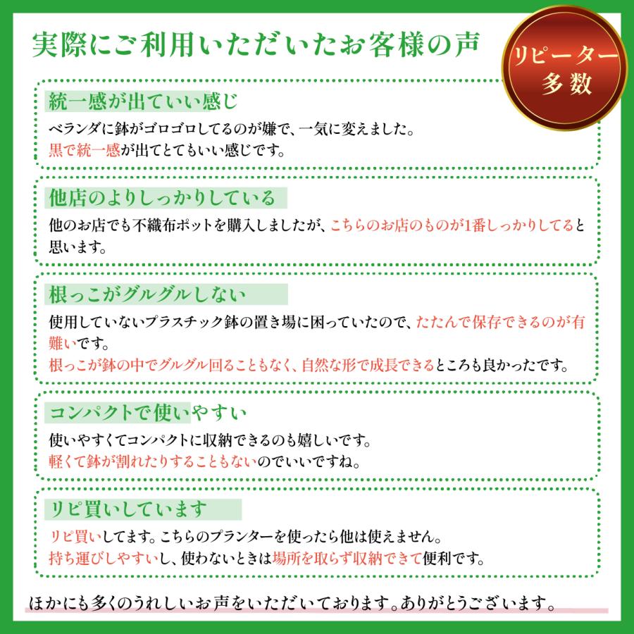 不織布プランター 20ガロン 3個 50x40 18号 不織布ポット プランター 植木鉢 大型 軽量 布鉢 黒 爆買 | ブランド登録なし | 03