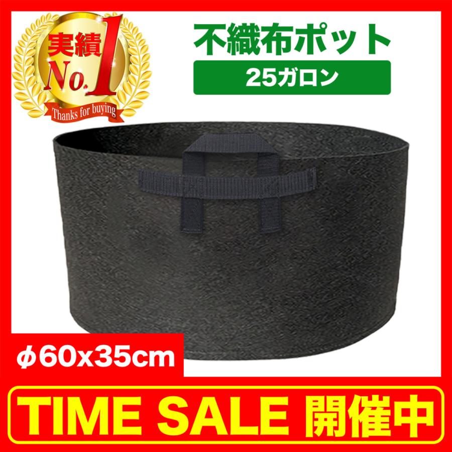 25ガロン1個 60x35 号 植木鉢 大型 不織布ポット 軽い 軽量 深鉢 フェルト 布鉢 黒 家庭菜園 おしゃれ 根域制限 Pot25 1 普段使いの雑貨店 Step One 通販 Yahoo ショッピング