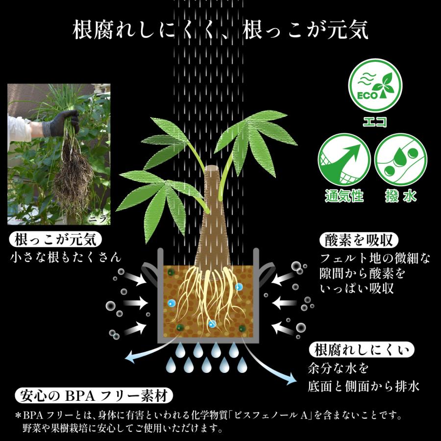 不織布プランター 34ガロン 3個 60x45 20号 特大 プランター 不織布ポット 爆買 | ブランド登録なし | 05