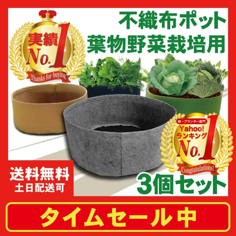 不織布ポット 植木鉢 プランター 大型 おしゃれ 軽い フェルト ガーデンバッグ 野菜栽培 家庭菜園 鉢 寄せ植え 布 布鉢 通気 大きめ 葉野菜 3個セット Vpot Step One 通販 Yahoo ショッピング