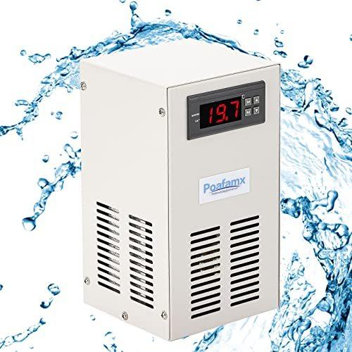 Poafamx 水槽クーラー 23度まで l 冷却と加熱 ペルチェ式 淡水 海水両用 ウォータークーラー パイプ付き ウォーターポンプ付き 小型循 別倉庫からの配送