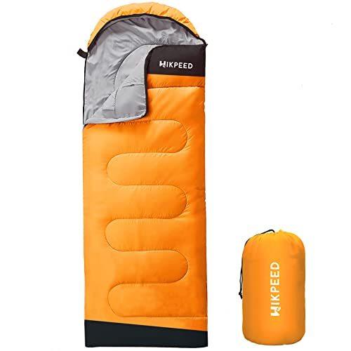 Hikpeed 寝袋 封筒型 軽量 保温 防水シュラフ アウトドア キャンプ コンパクト 登山 車中泊 防災用 快適温度10 春用 夏用 秋