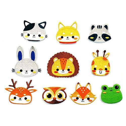 Xunhui 動物頭ワッペン猫うさぎキリン獅子青蛙キツネ洗熊動物園アップリケ 10枚 S 2125 ステップ ワン マーケット 通販 Yahoo ショッピング